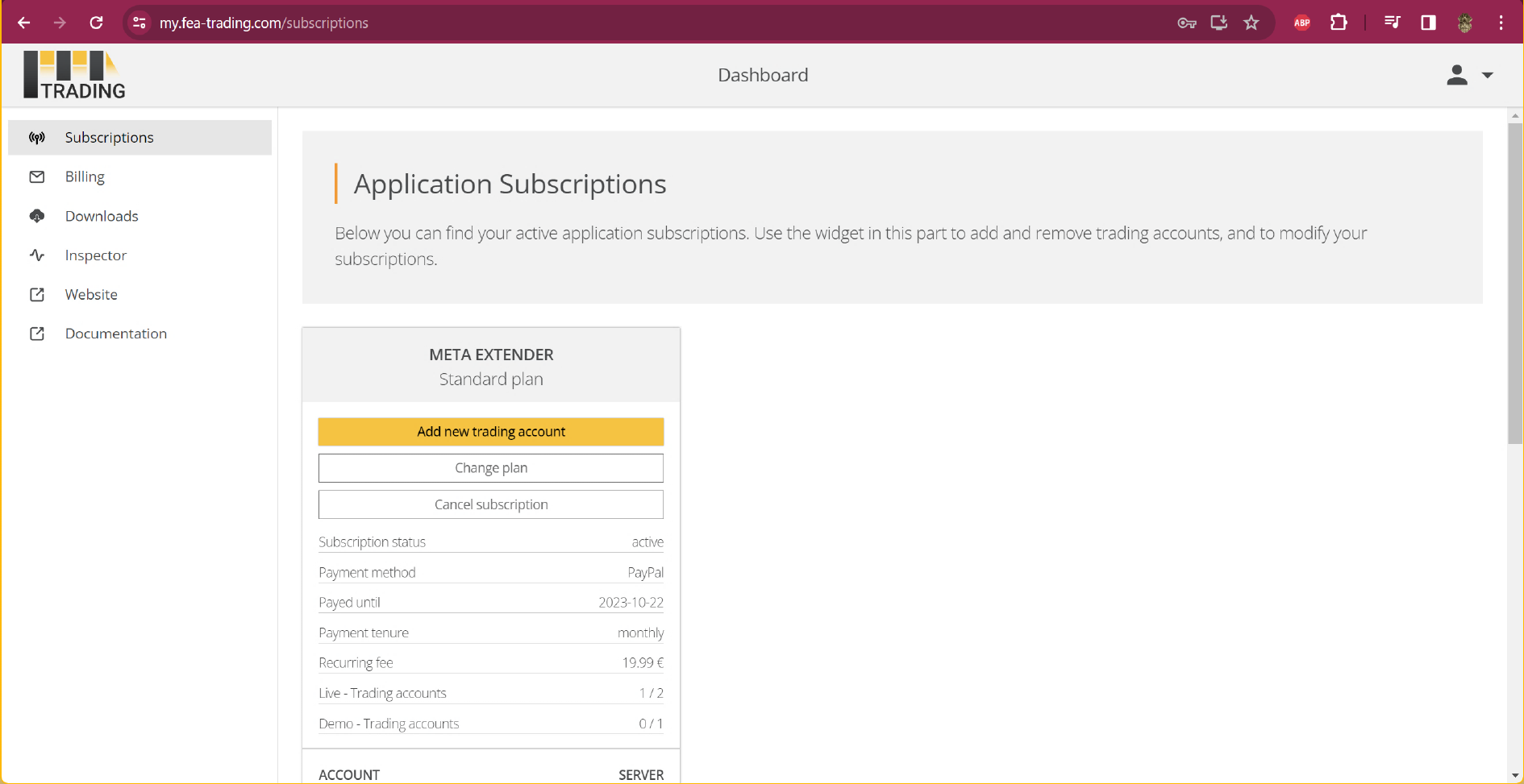 Dashboard features, Subscriptions.png