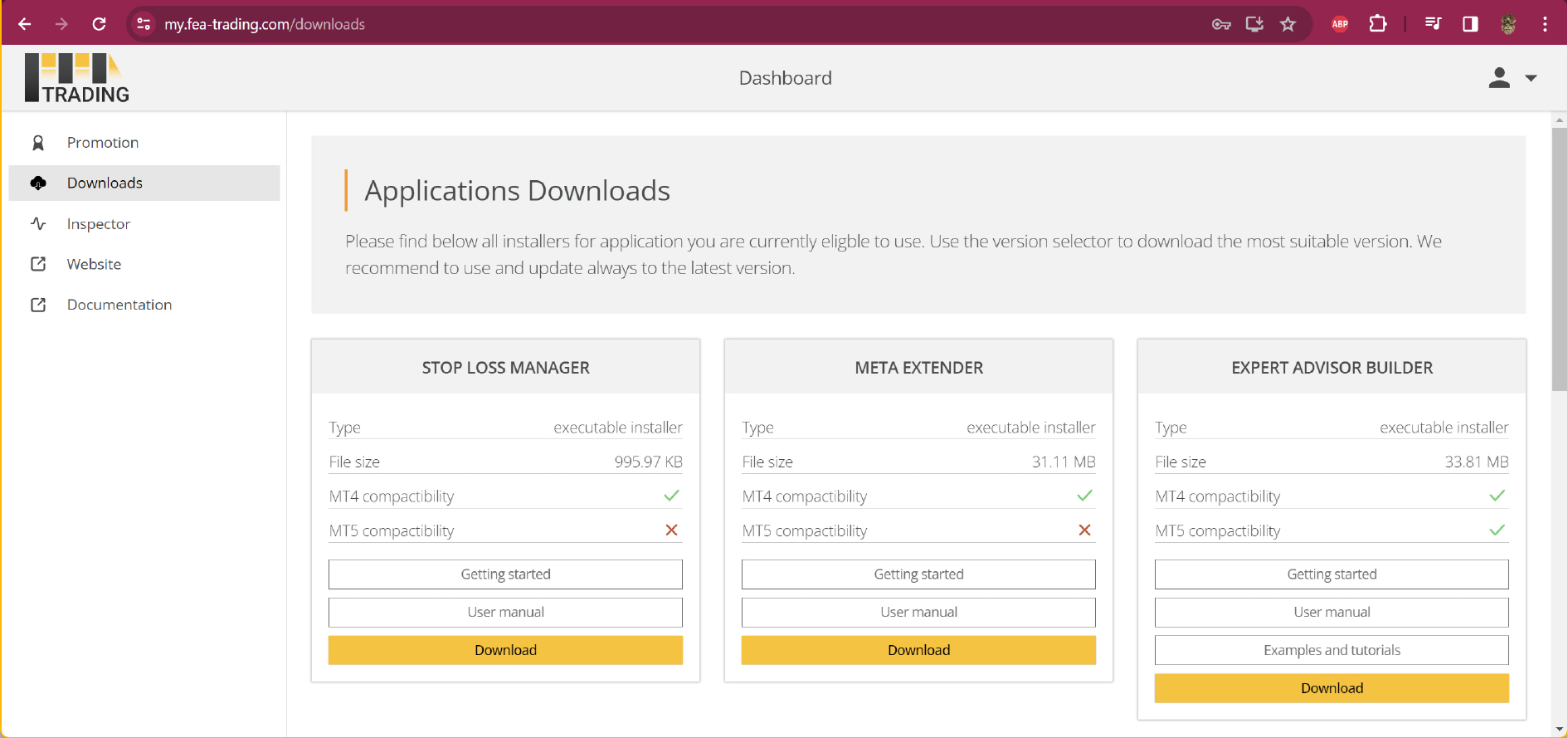 Dashboard features, Downloads.png