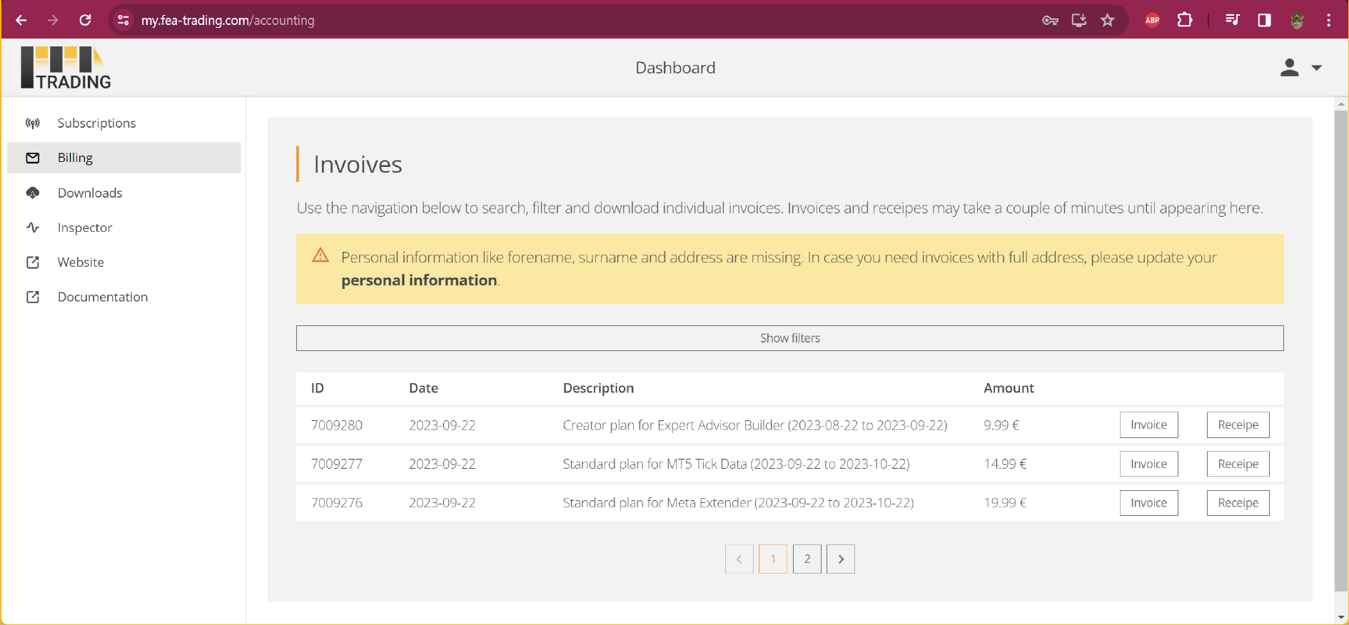 Dashboard features, Billing.png