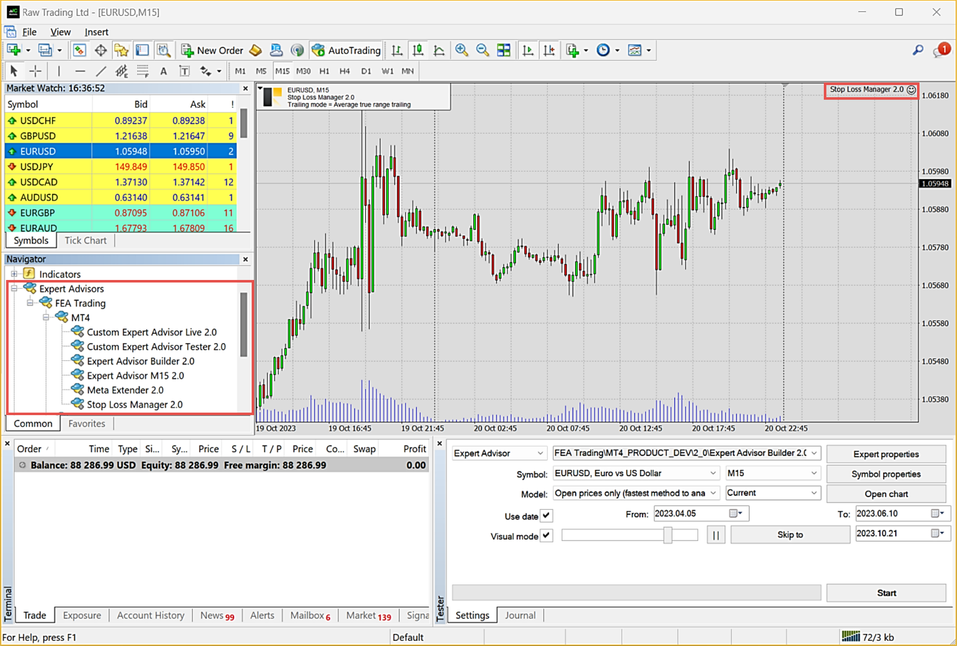 MetaTrader indicates a running expert advisor.png