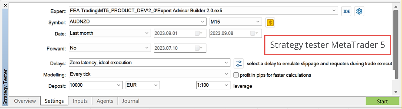 MetaTrader 5, Strategy tester.png