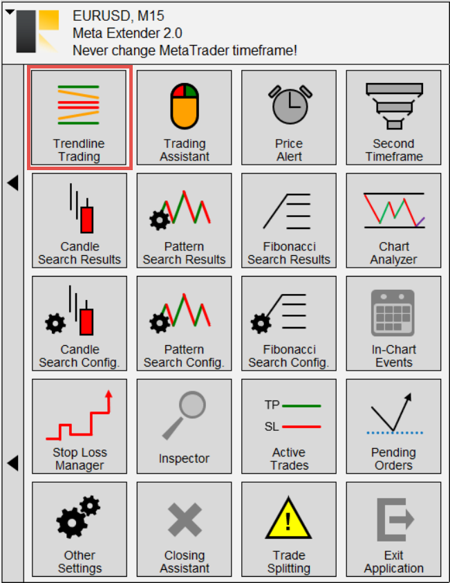 Home screen, Trendline Trading selected.png