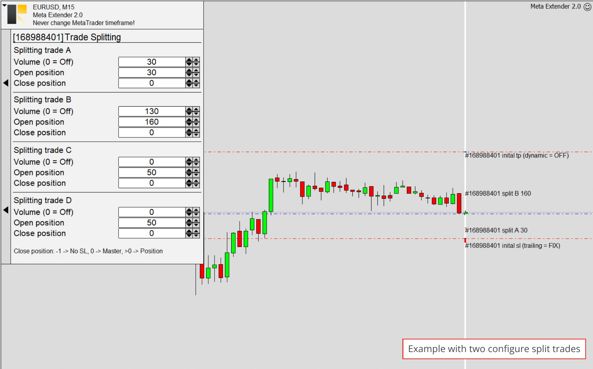 Risk Splitting , Example of one configure split trade.png